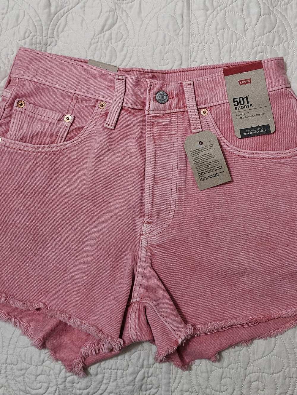 Levi's 501 Pink Denim Women’s Cutoff Shorts